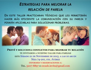 taller para parejas Sábado 21 de Noviembre 2015